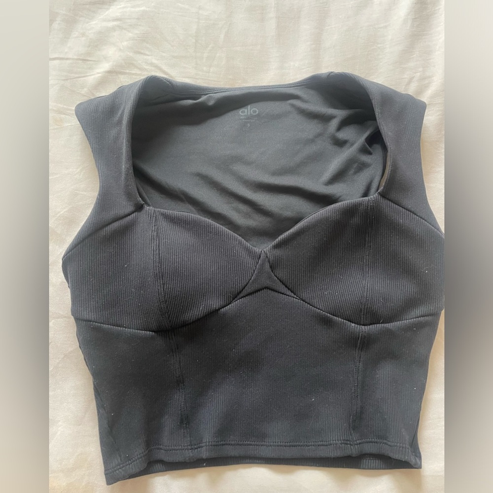 Black Alo Yoga Corset Style Athleisure top